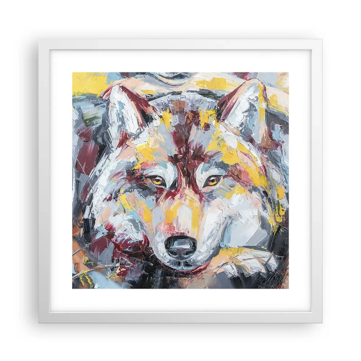 Poster in einem weißen Rahmen - Seelenfrieden unter den Lieben - 40x40 cm