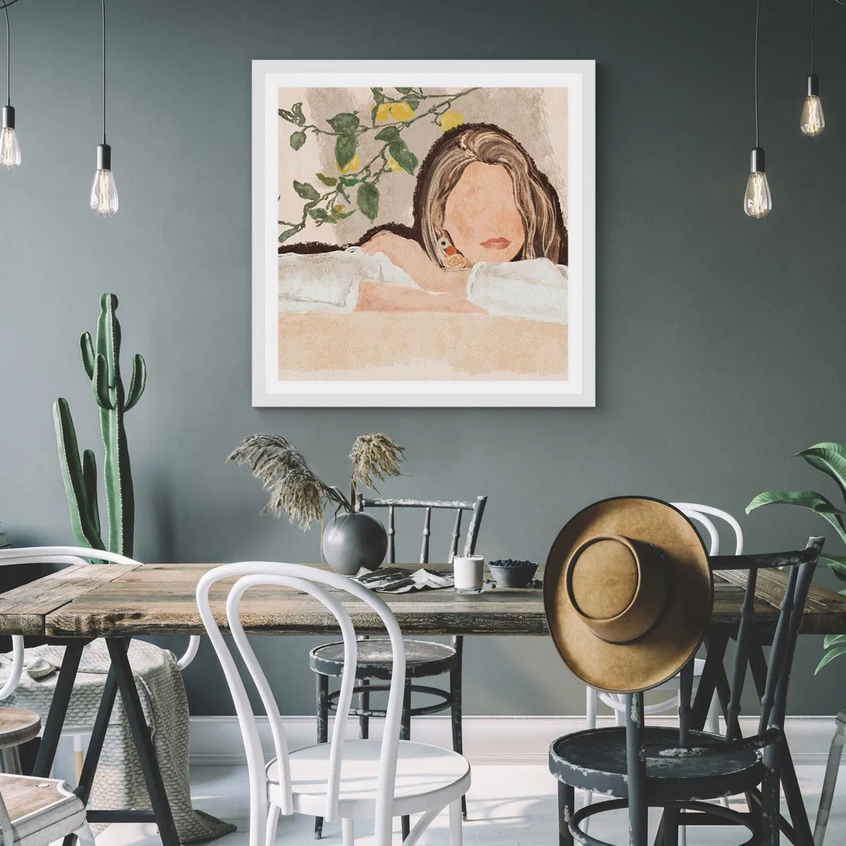 Poster in einem weißen Rahmen - Südländische Schönheit - 60x60 cm