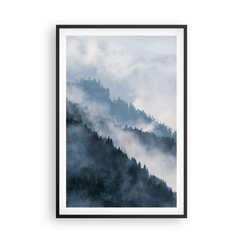 Poster in einem schwarzem Rahmen - Mystik der Berge - 61x91 cm