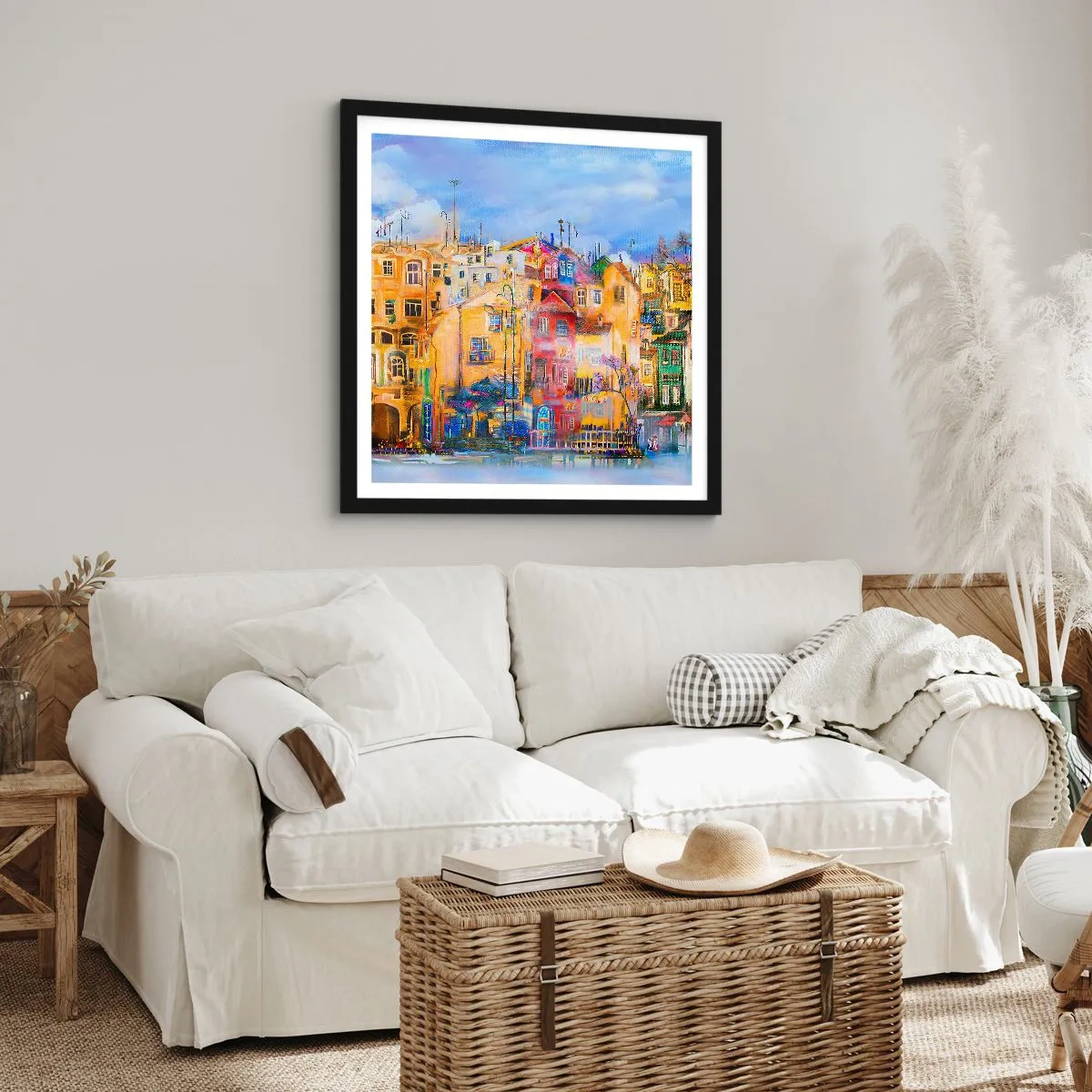 Poster in einem schwarzem Rahmen - Wir sind zusammen - 40x40 cm