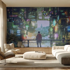 Selbstklebende Fototapete Deluxe Sticker - Zwei Welten - Stadt, Die Architektur, Abstraktion - 400x280 cm