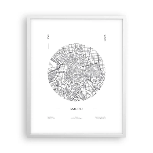 Poster in einem weißen Rahmen - Anatomie von Madrid - 40x50 cm