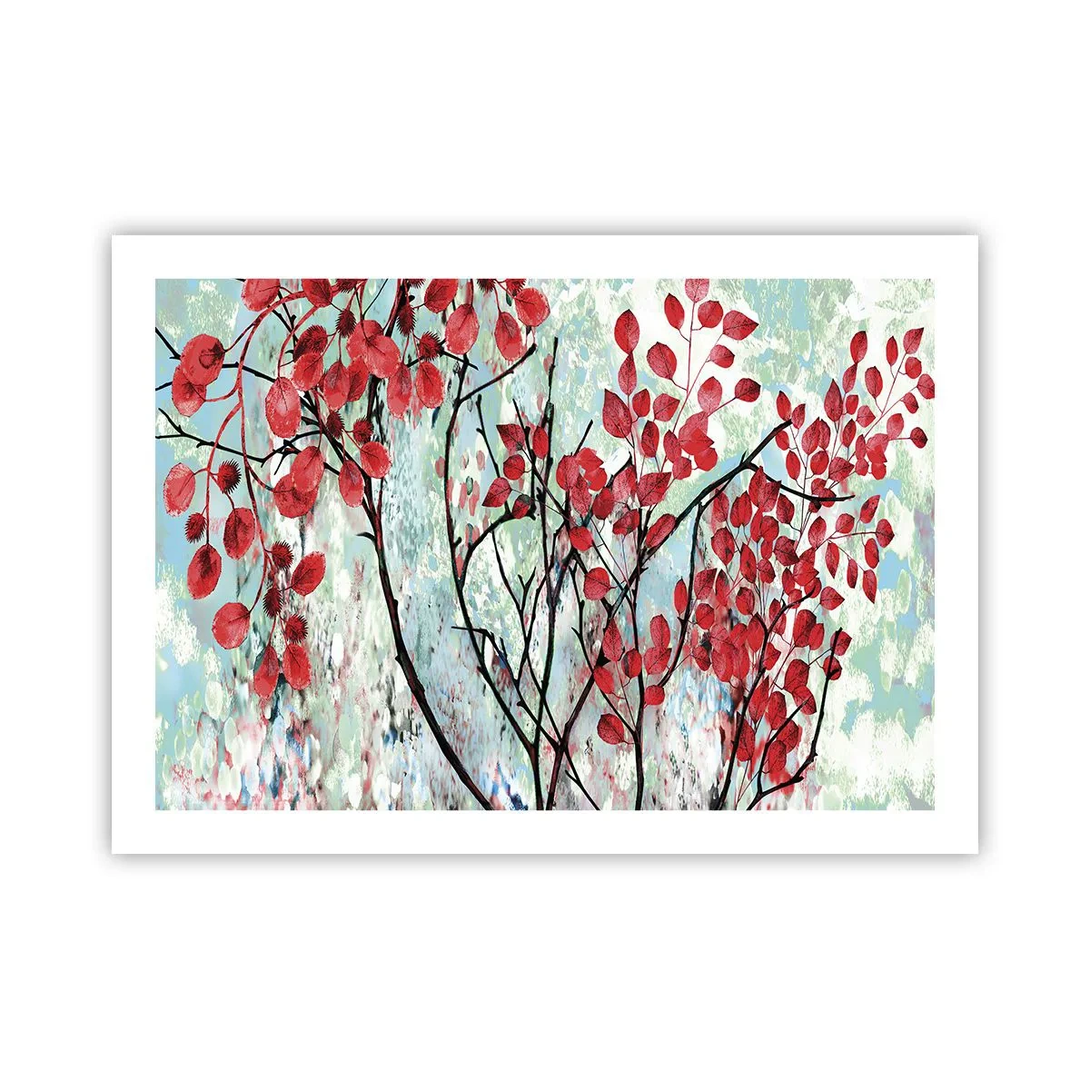 Poster - Baum in Scharlachrot - 70x50 cm