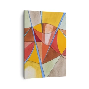 Bild auf Leinwand - Leinwandbild - Eine abstrakte Komposition in lebendigen geometrischen Farben. - 70x100cm - Das Karussell, das Traumkarussell - Moderne Wanddekoration für Wohnzimmer und Schlafzimmer ARTTOR