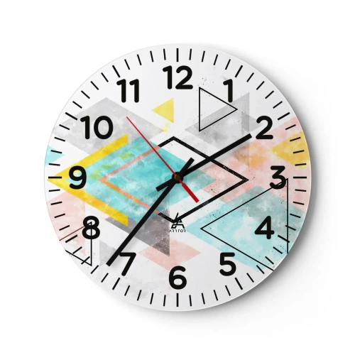 Wanduhr - Glasuhr - Geometrisches Spiel - 30x30 cm