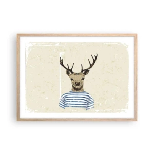 Poster in einem Rahmen aus heller Eiche - Weil ich gestreifte T-Shirts mag! - 70x50 cm