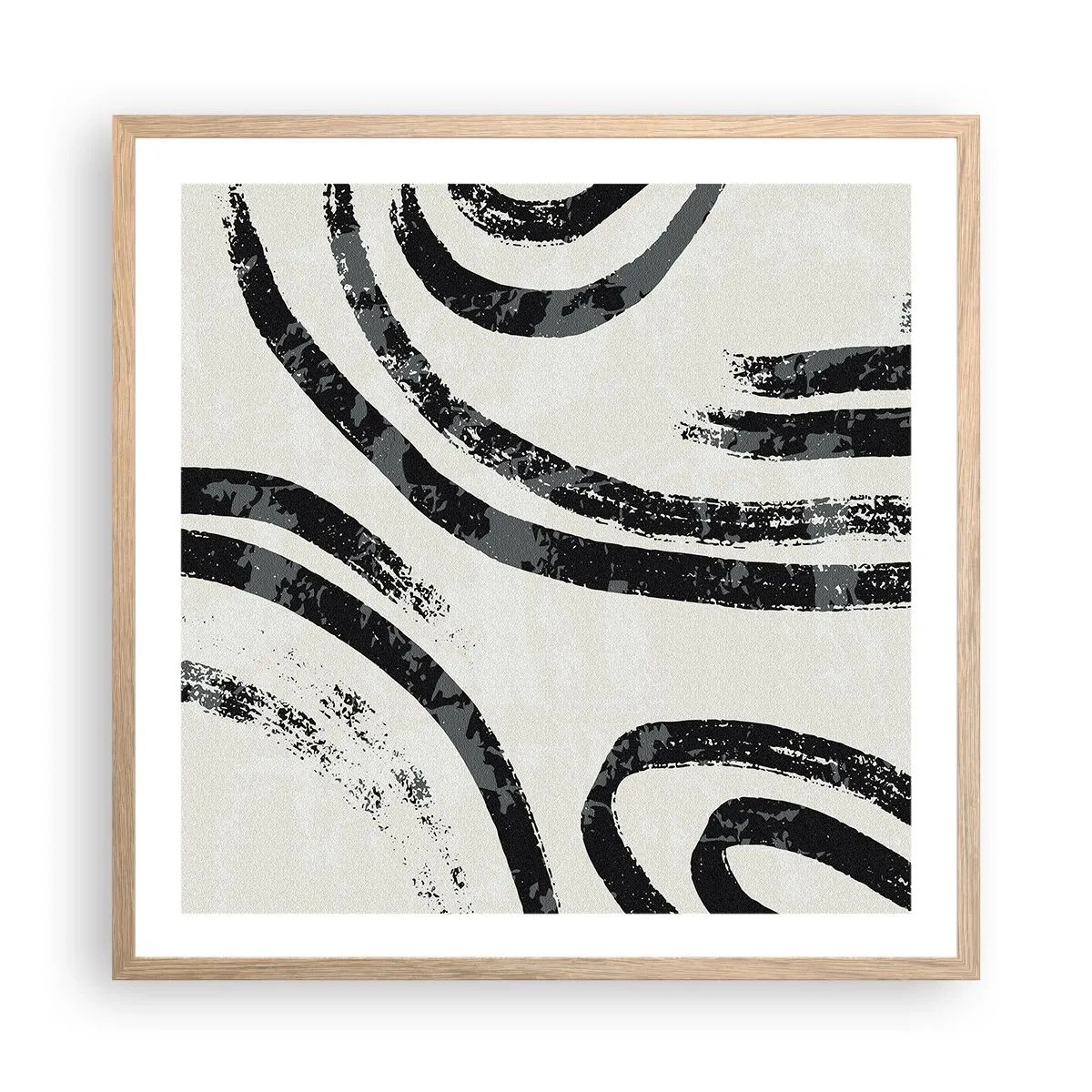 Poster in einem Rahmen aus heller Eiche - Bei Hälfte angehalten - 60x60 cm