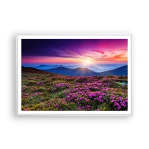 Poster in einem weißen Rahmen - Kräuter dufteten nach frischen Trauben von den Feldern - 100x70 cm