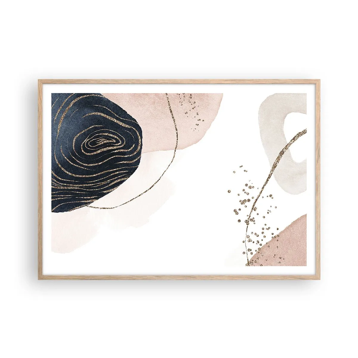 Poster in einem Rahmen aus heller Eiche - Alles fließt - 100x70 cm