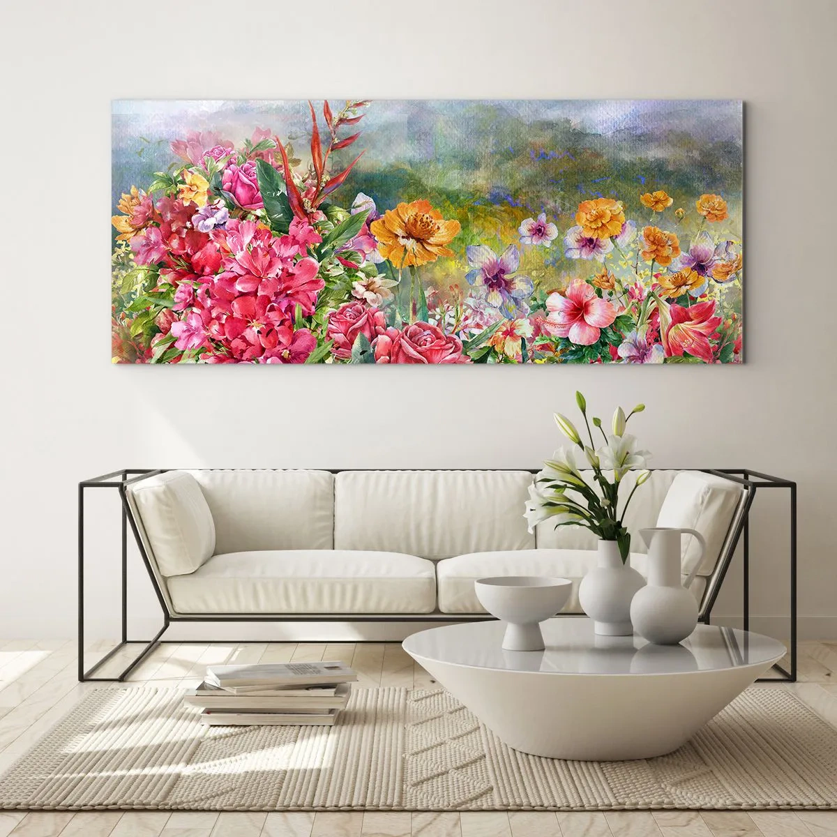 Glasbild - Bild auf glas - Ein Garten, der verrückt geworden ist - 100x40 cm