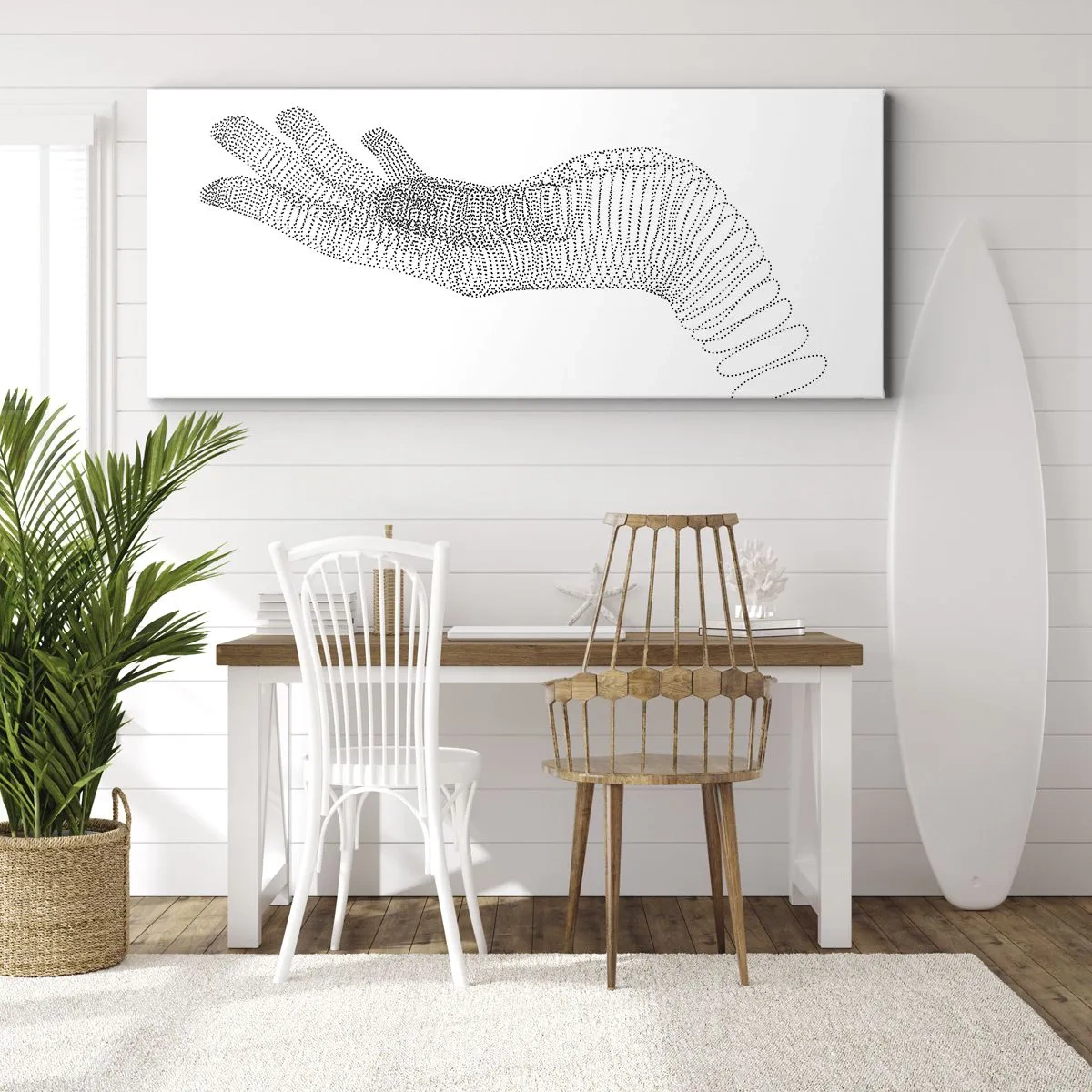Bild auf Leinwand - Leinwandbild - Federnde Hand - 90x30 cm