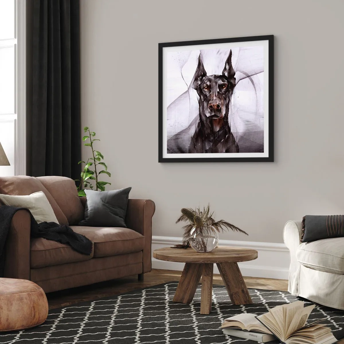 Poster in einem schwarzem Rahmen - Edelgeboren - 30x30 cm