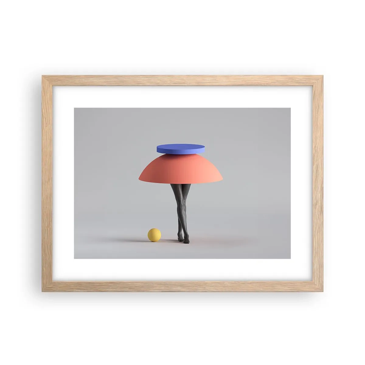 Poster in einem Rahmen aus heller Eiche - Surrealistische Komposition - 40x30 cm