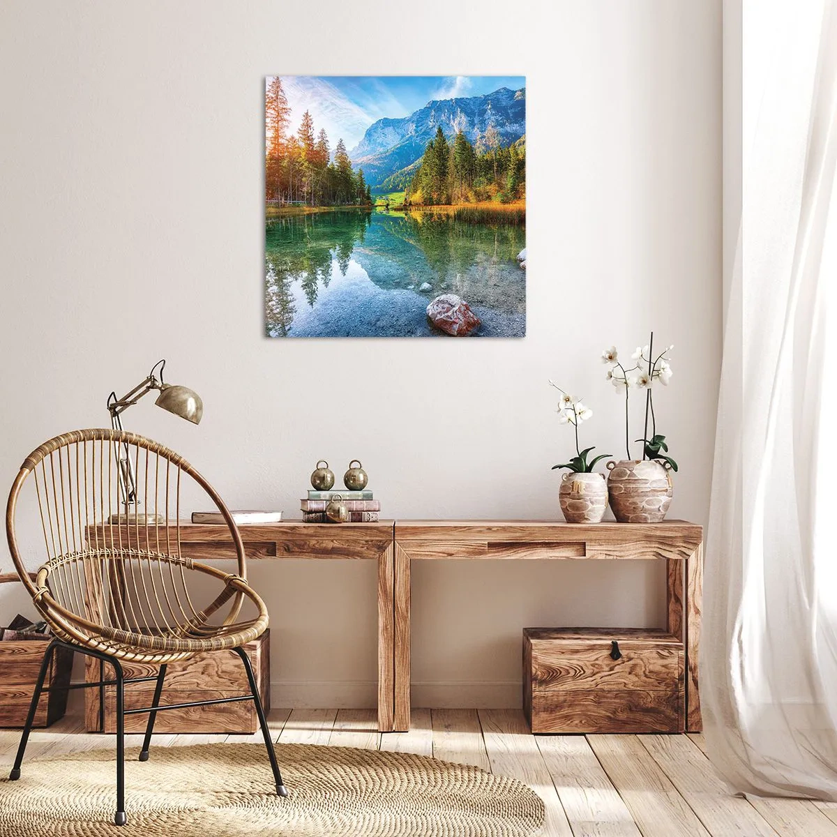 Bild auf Leinwand - Leinwandbild - Die Sanftheit des Herbstes - 70x70 cm