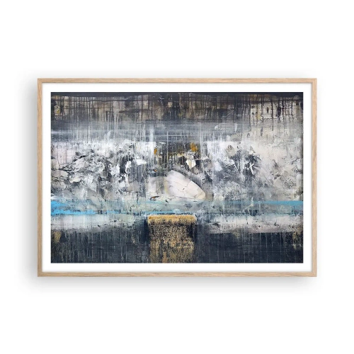 Poster in einem Rahmen aus heller Eiche - Wie auf Eis, wie nach Dezember - 100x70 cm