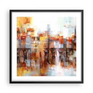 Poster in einem schwarzem Rahmen - Schön ist es auch unter der Brücke - 50x50 cm