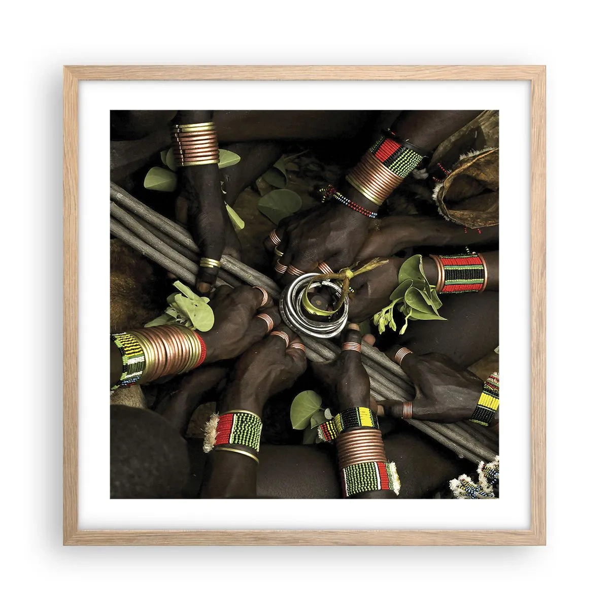 Poster in einem Rahmen aus heller Eiche - Wir sind zusammen - 50x50 cm