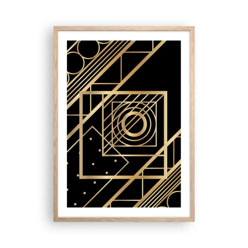 Poster in einem Rahmen aus heller Eiche - Goldene Geometrie - 50x70 cm