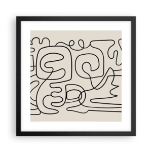 Poster in einem schwarzem Rahmen - Folge der Spur - 40x40 cm