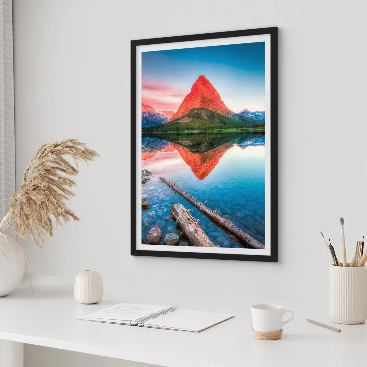 Poster in einem schwarzem Rahmen - Hitze und Kälte - 40x50 cm
