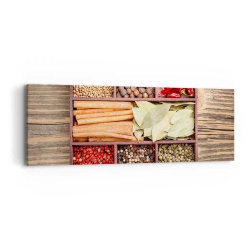 Bild auf Leinwand - Leinwandbild - Ordnung der Formen, Bouquet von Aromen - 90x30 cm