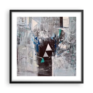 Poster in einem schwarzem Rahmen - Überschreibende Reihenfolge der Dreiecke - 50x50 cm