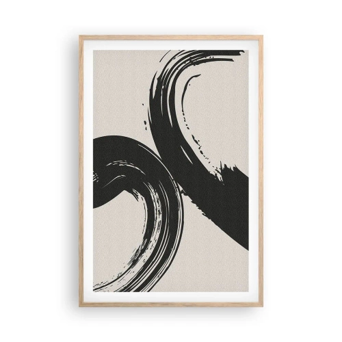 Poster in einem Rahmen aus heller Eiche - Ausladend und kreisförmig - 61x91 cm