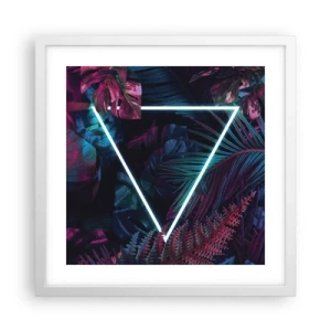 Poster in einem weißen Rahmen - Garten im Disco-Stil - 40x40 cm