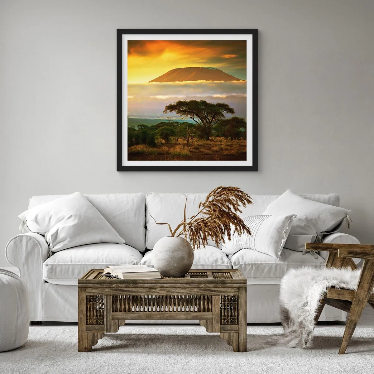 Poster in einem schwarzem Rahmen - Ein Reisetraum - 40x40 cm