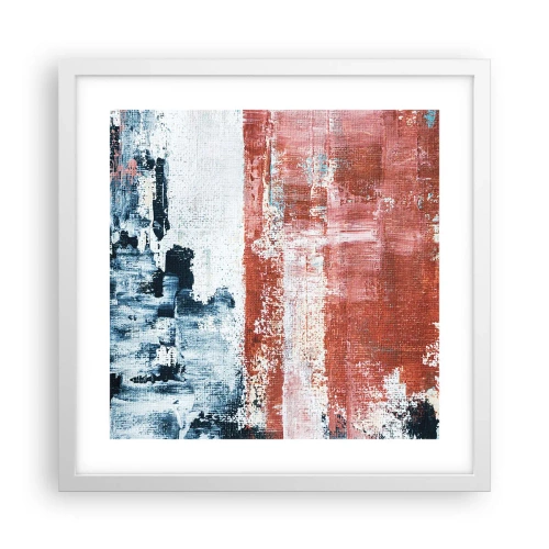Poster in einem weißen Rahmen - Fünfzig-Fünfzig abstrakt - 40x40 cm