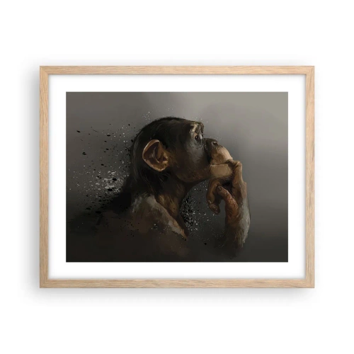 Poster in einem Rahmen aus heller Eiche - Sicherlich ein Denker - 50x40 cm