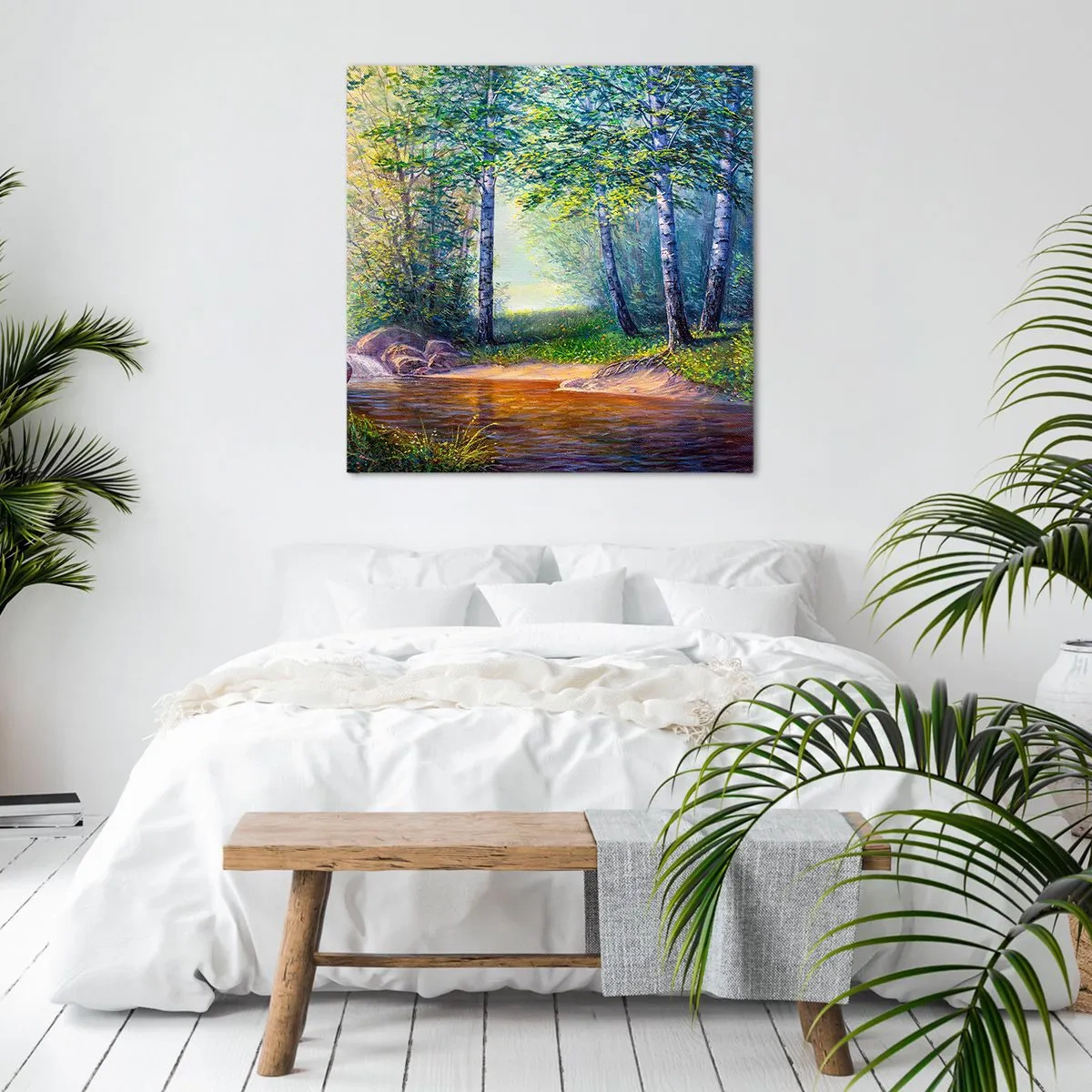 Bild auf Leinwand - Leinwandbild - Idyllische Landschaft - 40x40 cm