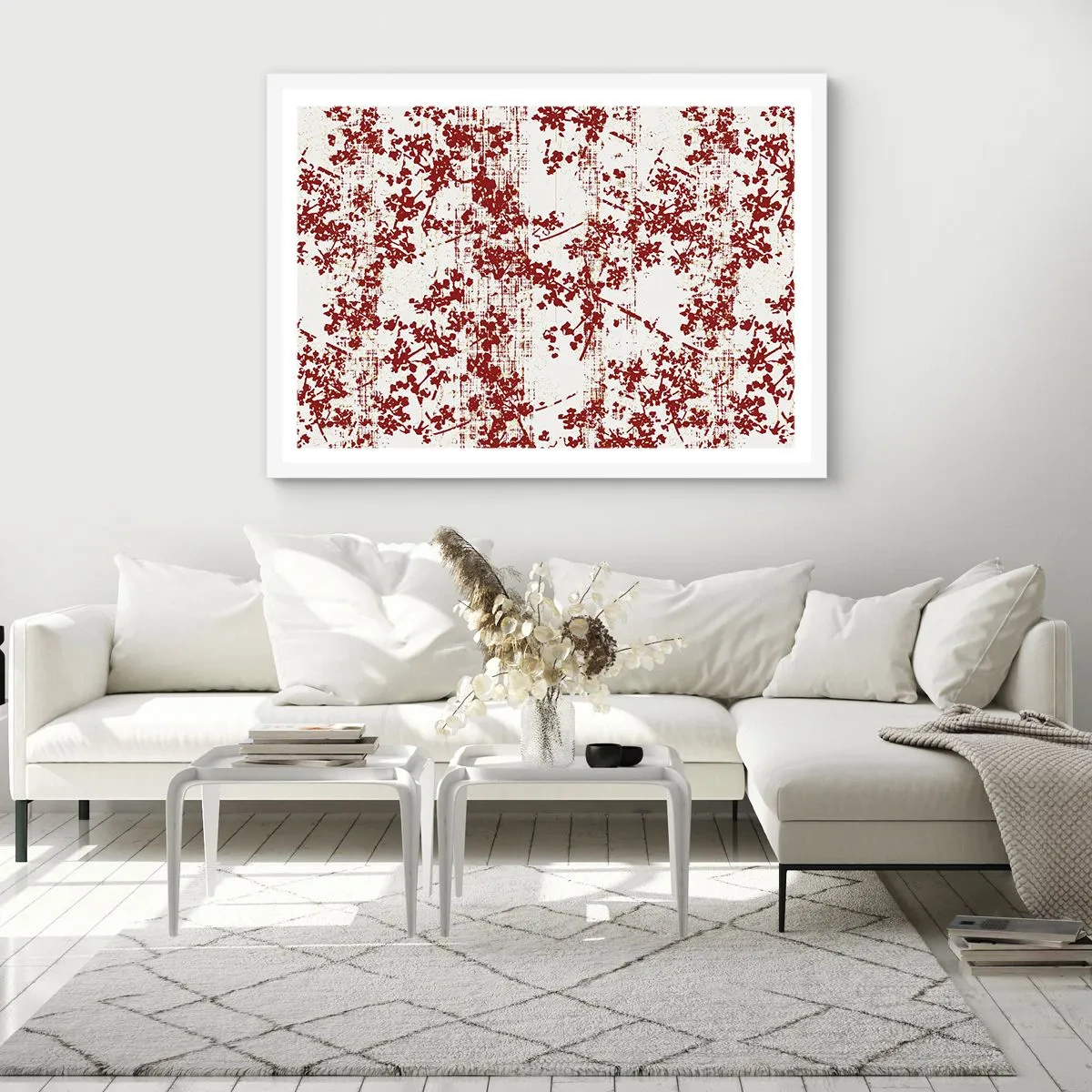 Poster in einem weißen Rahmen - Wie alter Perkal - 50x40 cm