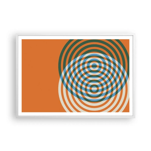 Poster in einem weißen Rahmen - Abstrakte kreisförmige Variation - 100x70 cm