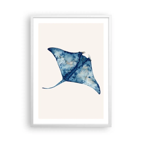 Poster in einem weißen Rahmen - Leben im Blau - 50x70 cm