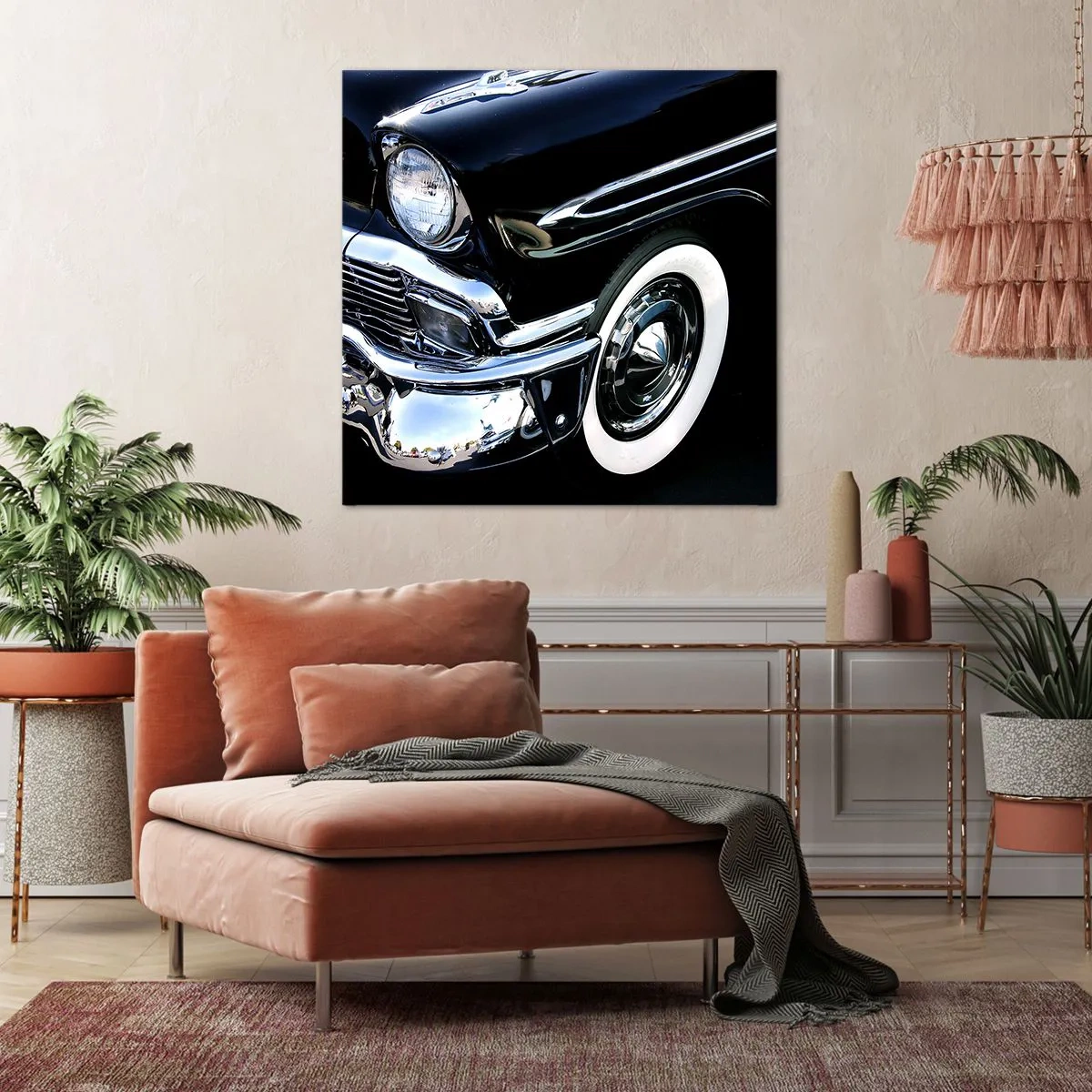 Bild auf Leinwand - Leinwandbild - Klassiker in Silber, Schwarz und Weiß - 50x50 cm