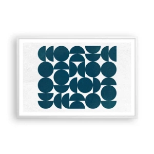 Poster in einem weißen Rahmen - Kreise und Halbkreise - 91x61 cm