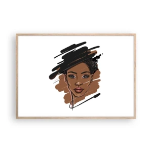 Poster in einem Rahmen aus heller Eiche - Süß wie Schokolade - 100x70 cm