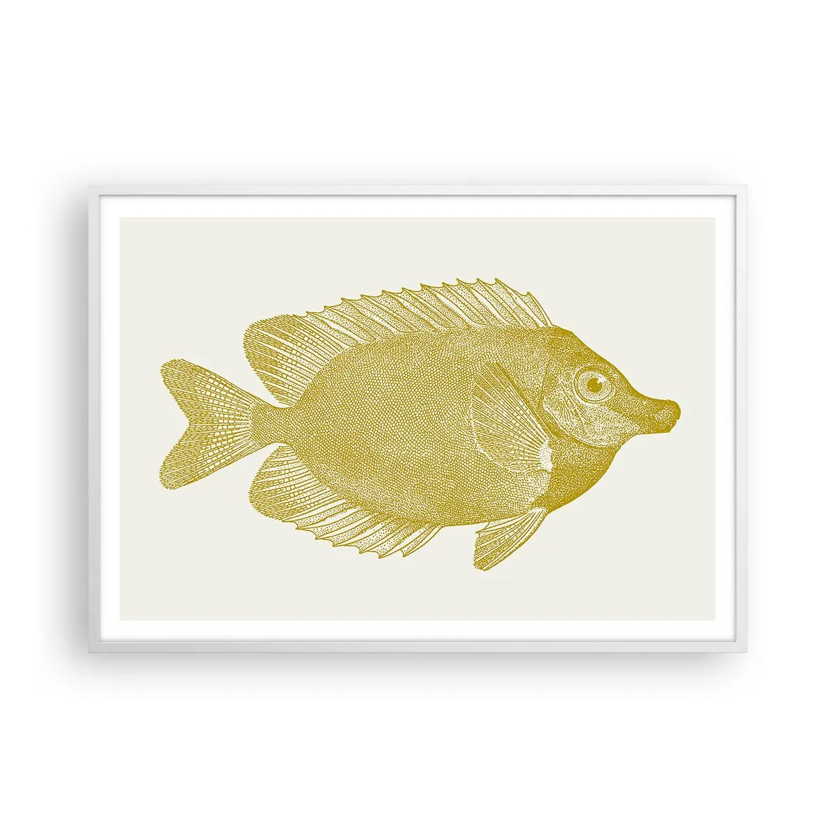 Poster in einem weißen Rahmen - Fisch und das war’s - 100x70 cm