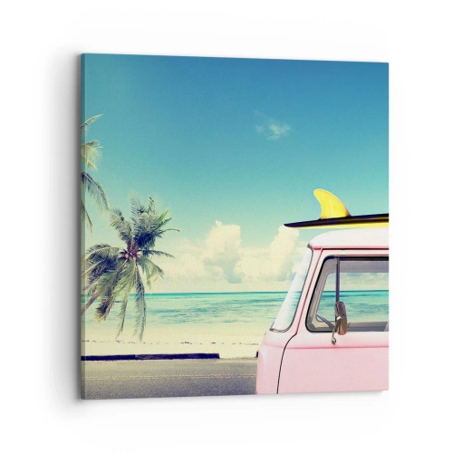 Bild auf Leinwand - Leinwandbild - Zeit um in die Ferien zu starten - 70x70 cm