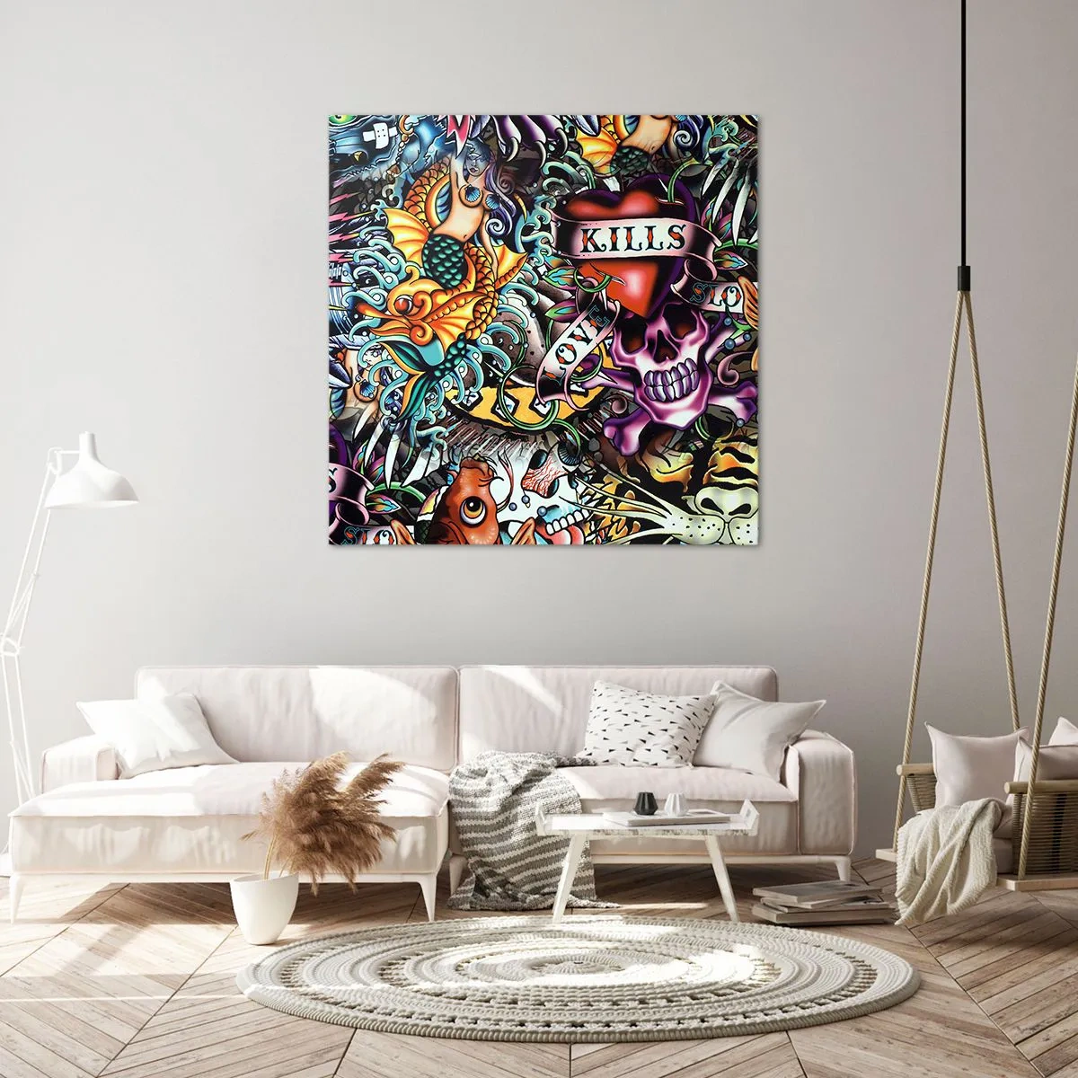 Bild auf Leinwand - Leinwandbild - Der Traum des Tätowierers - 40x40 cm