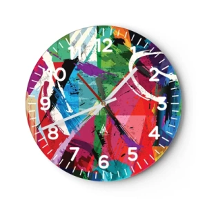 Wanduhr - Glasuhr - Schnell, spritzig und springt - 40x40 cm