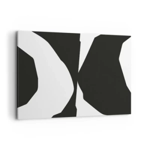 Bild auf Leinwand - Leinwandbild - Abstraktes Kontrastmuster in Schwarz und Weiß - 120x80cm - Positiv negativ - Moderne Wanddekoration für Wohnzimmer und Schlafzimmer ARTTOR