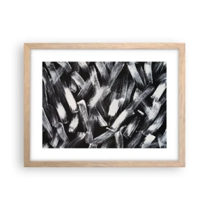 Poster in einem Rahmen aus heller Eiche - Abstraktion im industriellen Geist - 40x30 cm