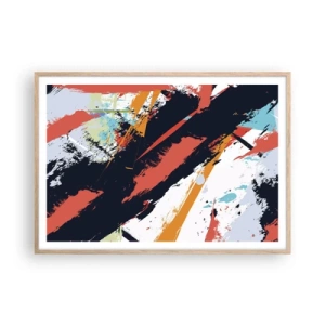Poster in einem Rahmen aus heller Eiche - Dynamische Komposition - 100x70 cm