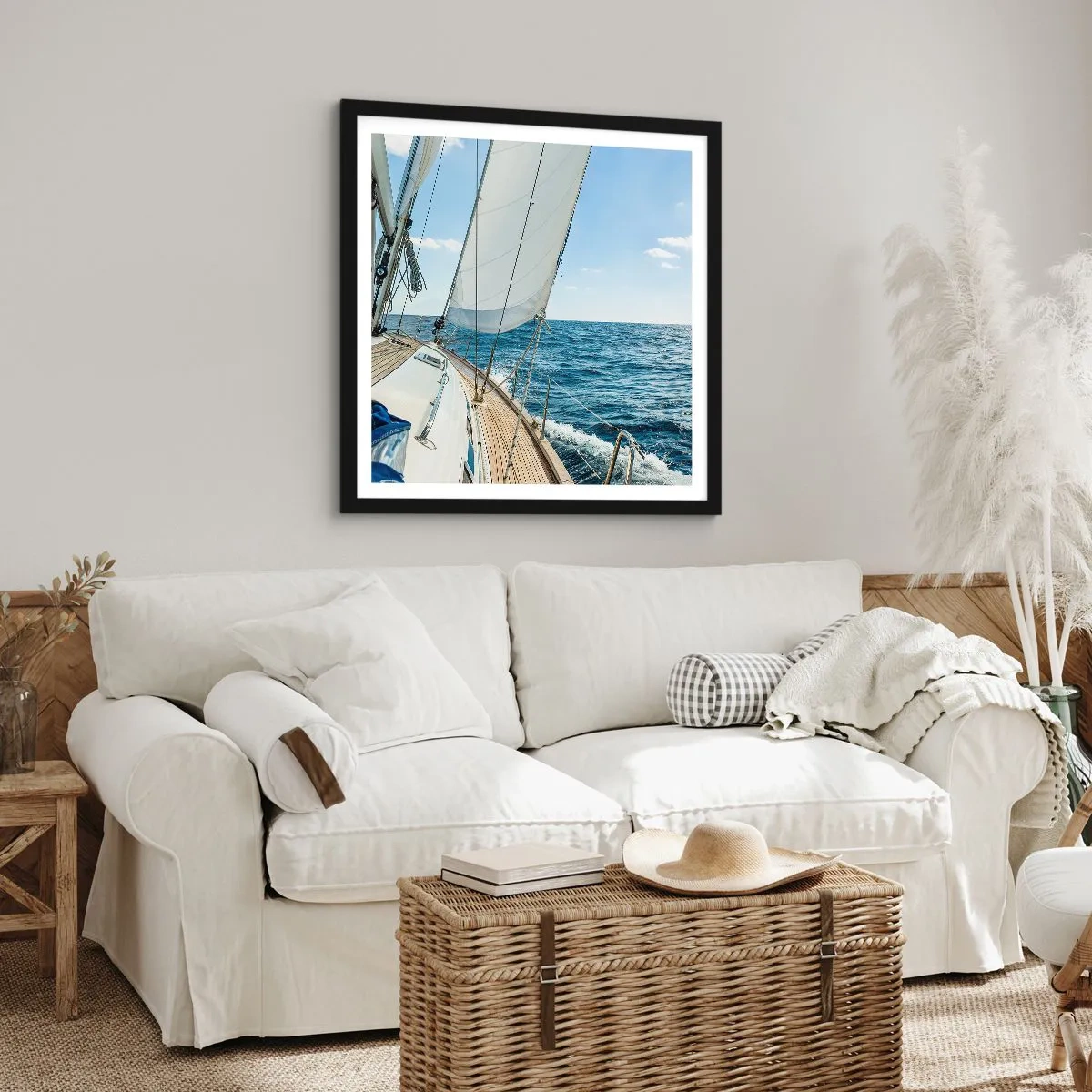Poster in einem schwarzem Rahmen - Ahoi, Abenteuer - 60x60 cm