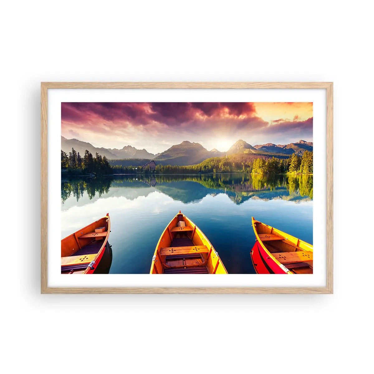 Poster in einem Rahmen aus heller Eiche - Nichts gegen die Natur - 70x50 cm