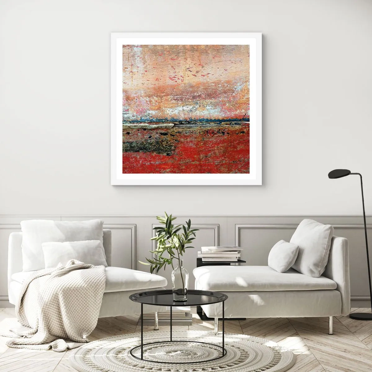 Poster in einem weißen Rahmen - Vielleicht liegt es am Meer - 40x40 cm