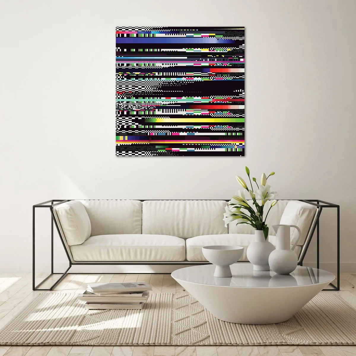 Glasbild - Bild auf glas - Das Kontrollbild der Realität - 70x70 cm