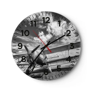 Wanduhr - Glasuhr - Ich kann es kaum erwarten! - 30x30 cm